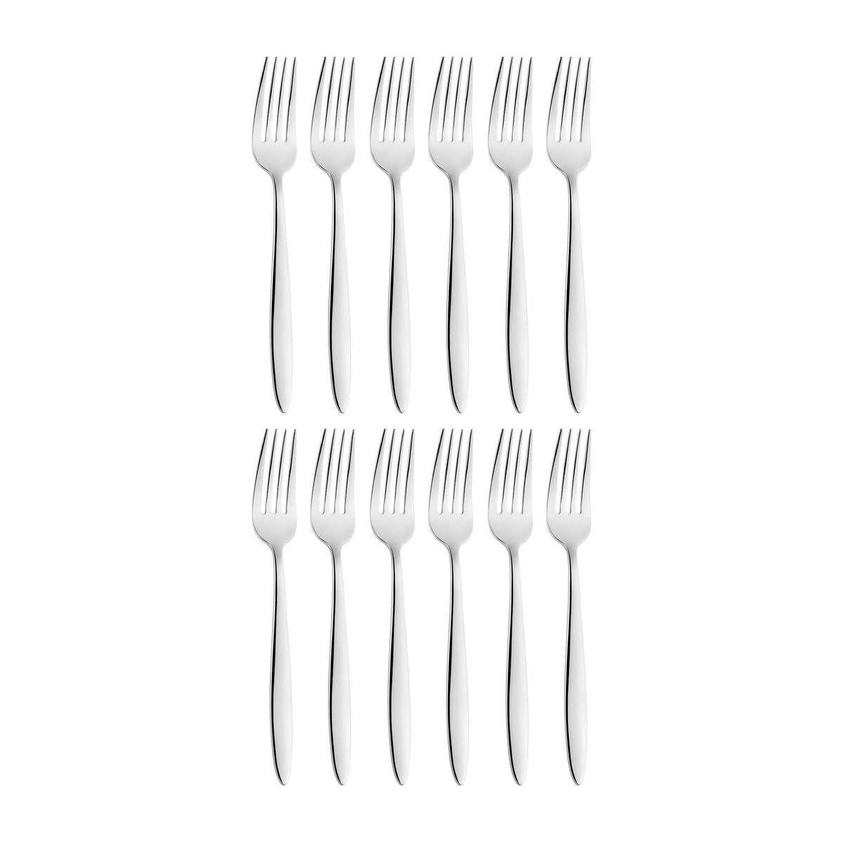 Sonate 7.75"  Silver Stainless Steel Dinner Fork 18/10 (Set of 12)