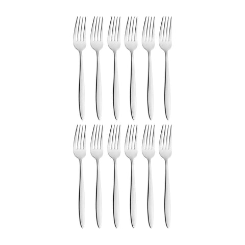 Sonate 7.75"  Silver Stainless Steel Dinner Fork 18/10 (Set of 12)