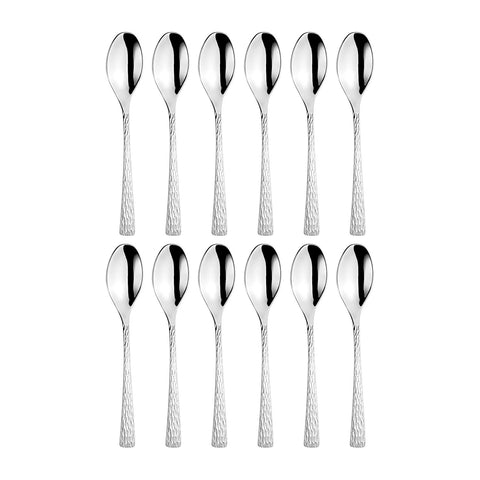Artesia 4.25"  Silver Stainless Steel A.D. Coffee Spoon 18/10 (Set of 12)