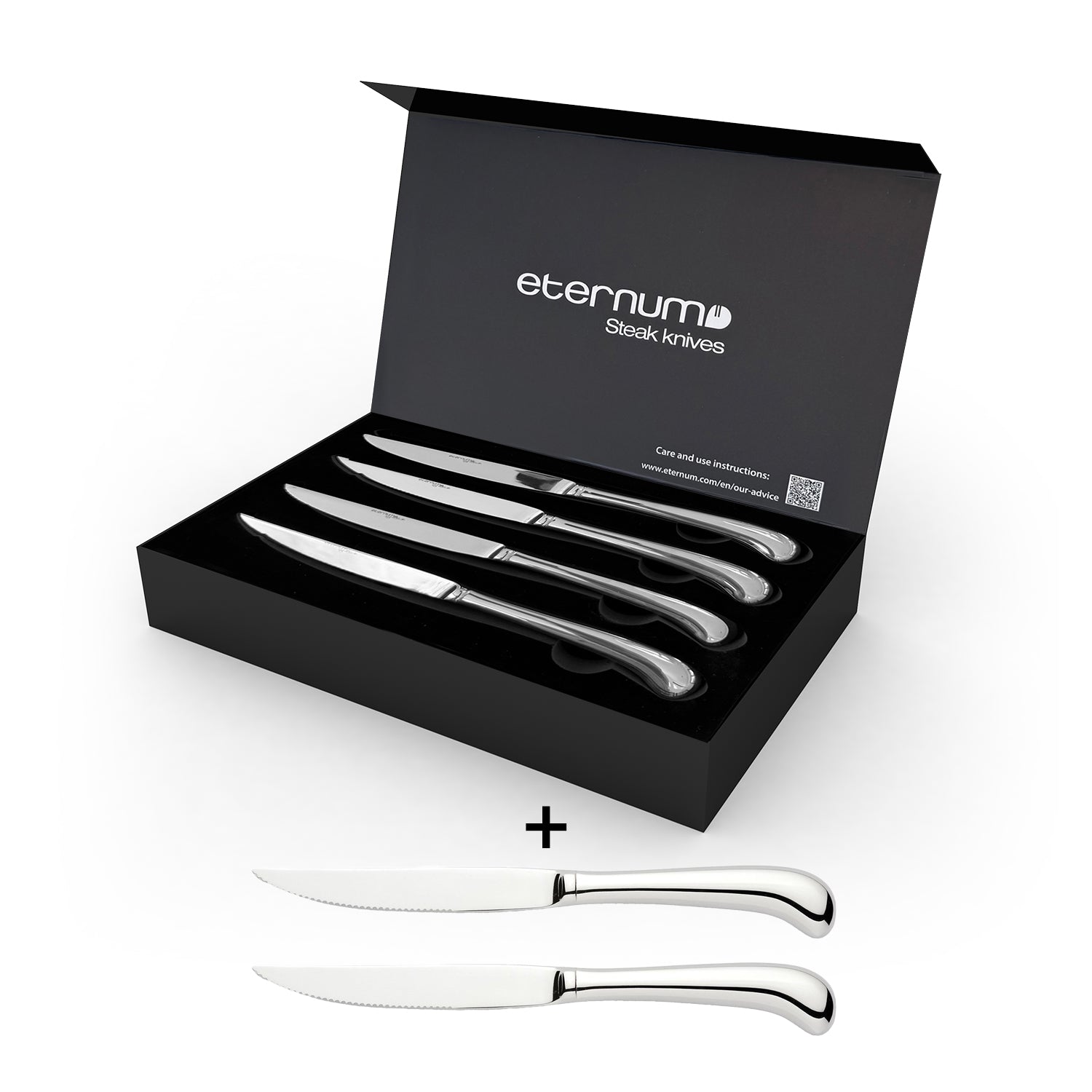 Flatware Accessories 9"  Silver Stainless Steel Steak Knife (Set of 6)