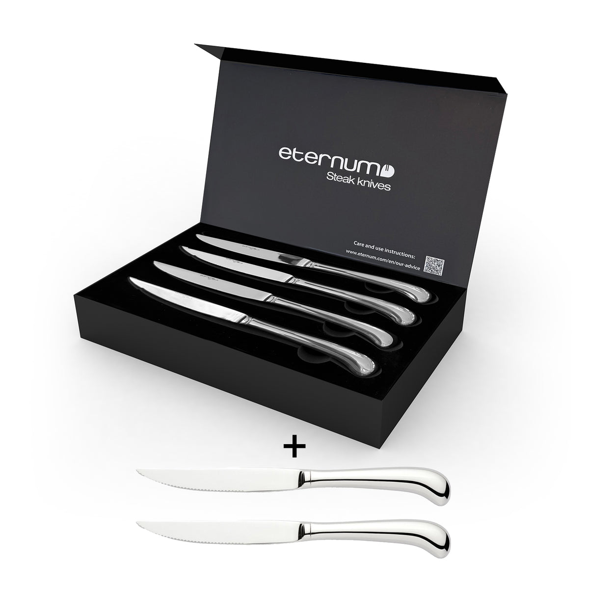 Flatware Accessories 9"  Silver Stainless Steel Steak Knife (Set of 6)