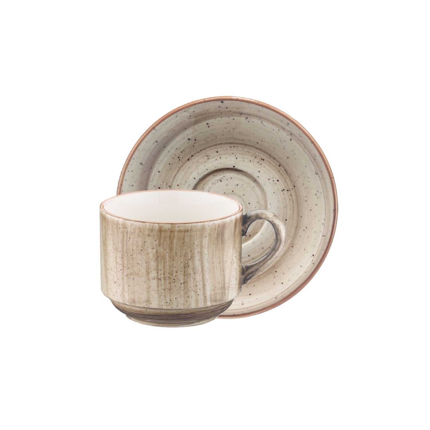 Terrain Stacking 7 oz. Coffee Cup+Saucer Set for 2
