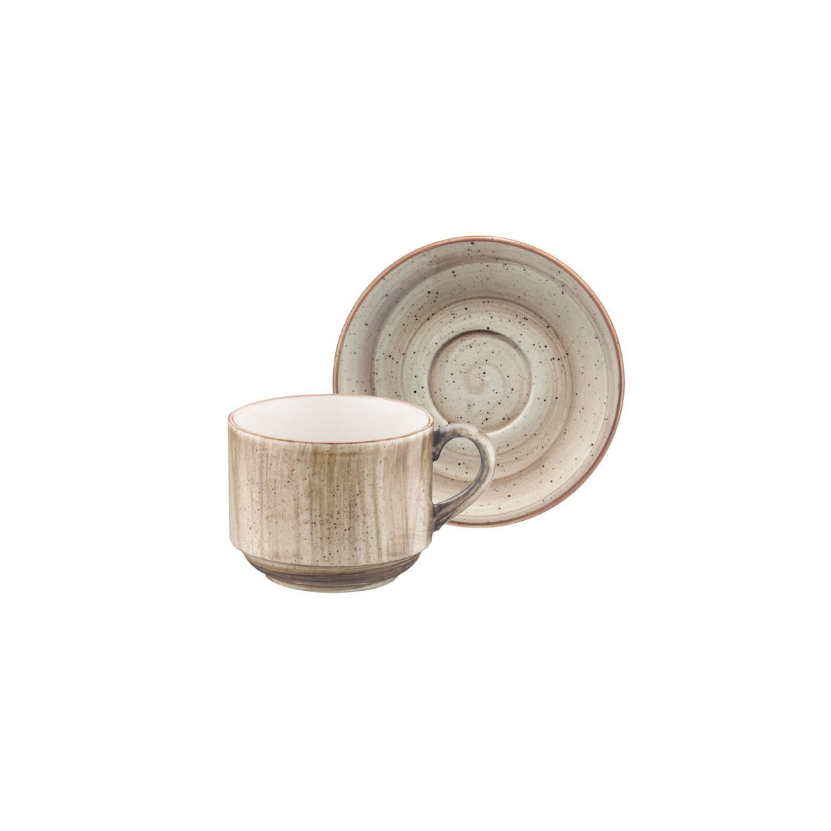 Terrain Stacking 3 oz. Espresso Cup+Saucer Set for 2