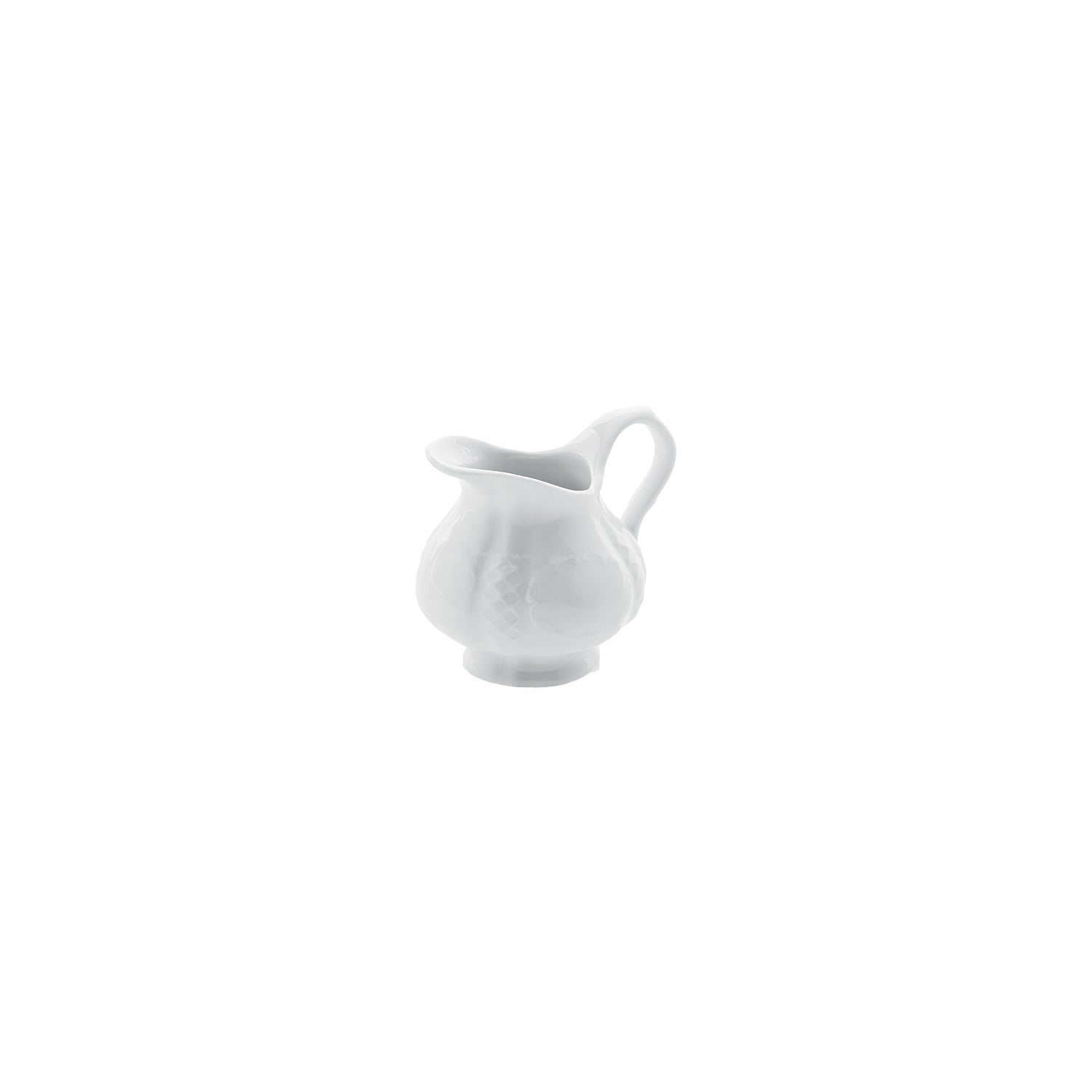 Flora dia.5.5" h:3.25" 6 oz. Round White Porcelain Creamer (1 each)