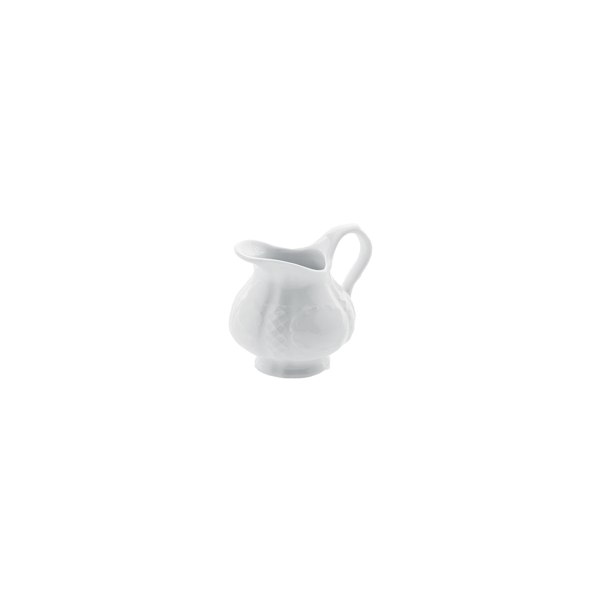 Flora dia.5.5" h:3.25" 6 oz. Round White Porcelain Creamer (1 each)
