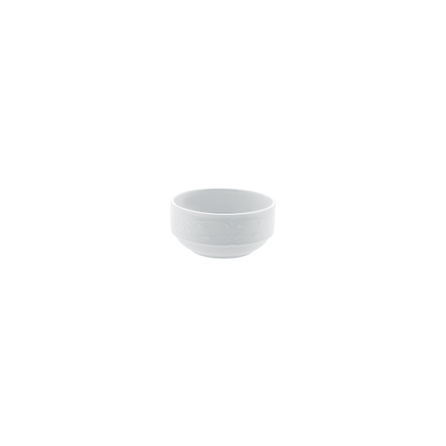 Flora dia.4" h:2.75" 8 oz. Round White Porcelain Bowl (Set of 4)