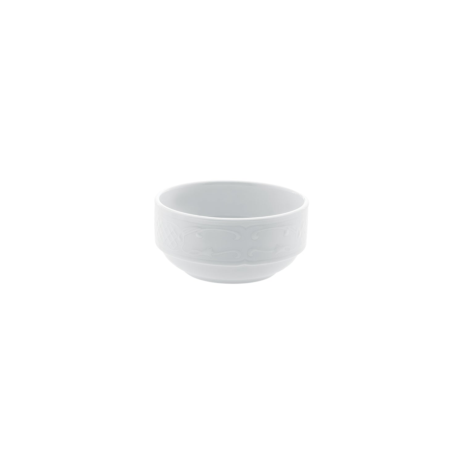 Flora dia.5.5" h:2.75" 17 oz. Round White Porcelain Bowl (Set of 4)