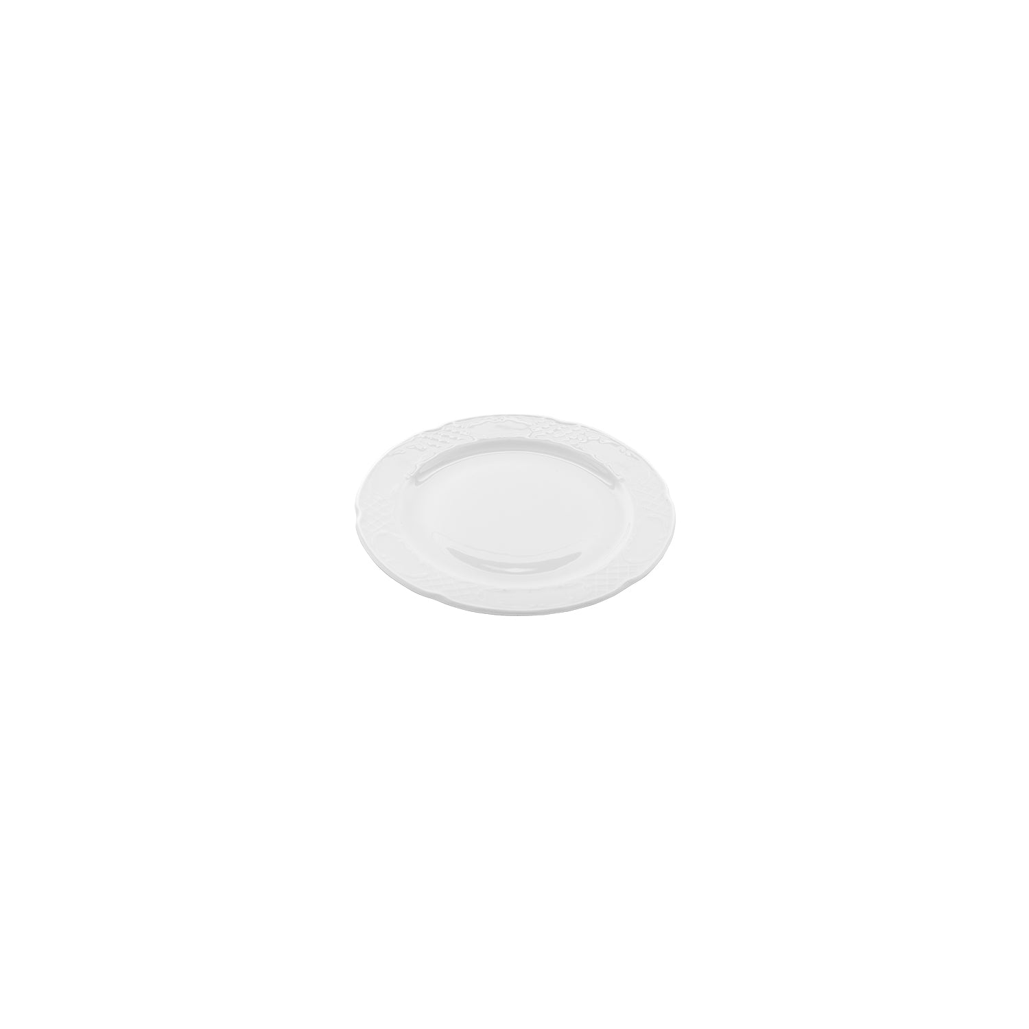 Flora dia.6.25" Round White Porcelain Plate (Set of 4)