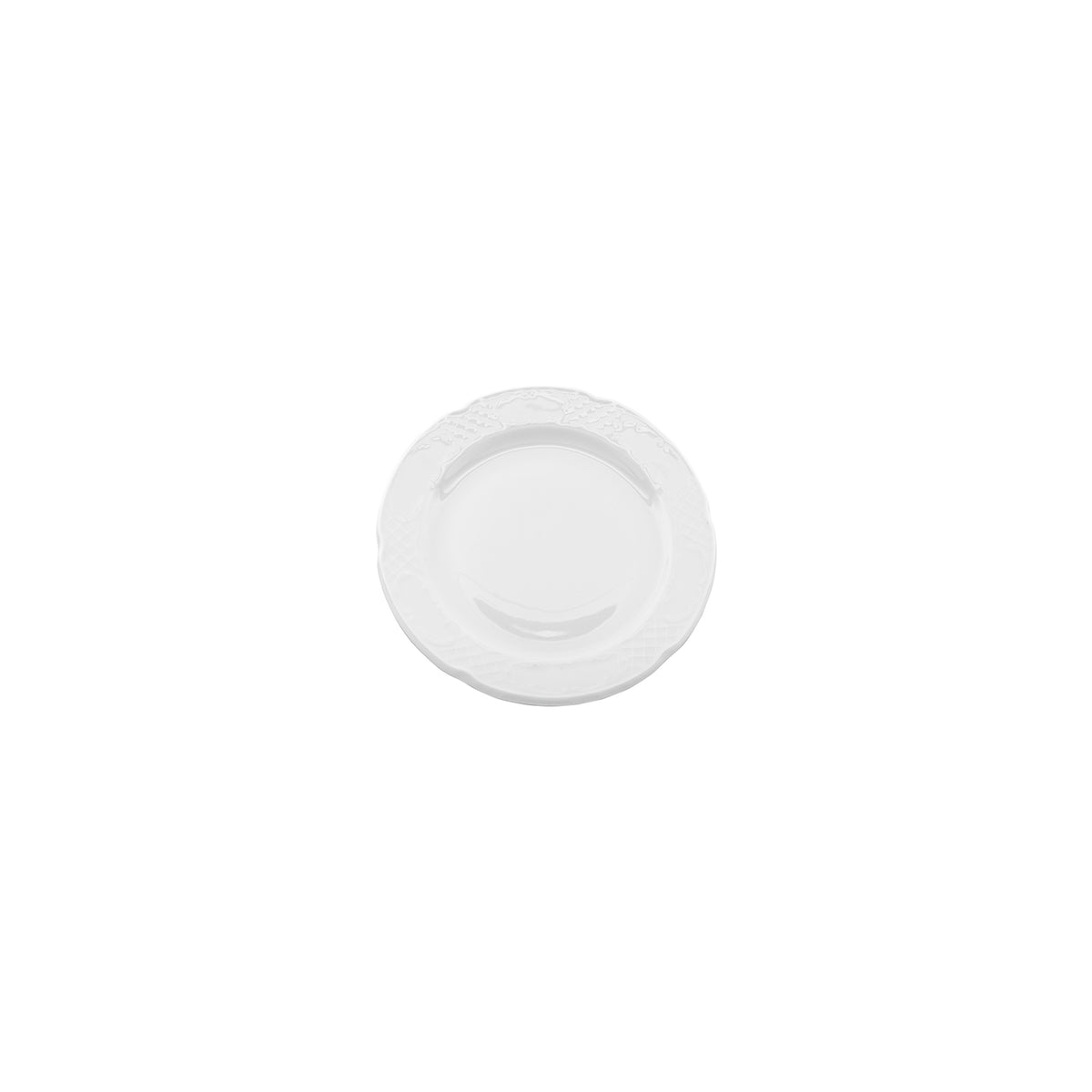 Flora dia.6.25" Round White Porcelain Plate (Set of 4)