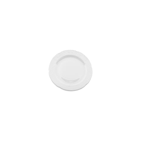 Flora dia.6.25" Round White Porcelain Plate (Set of 4)