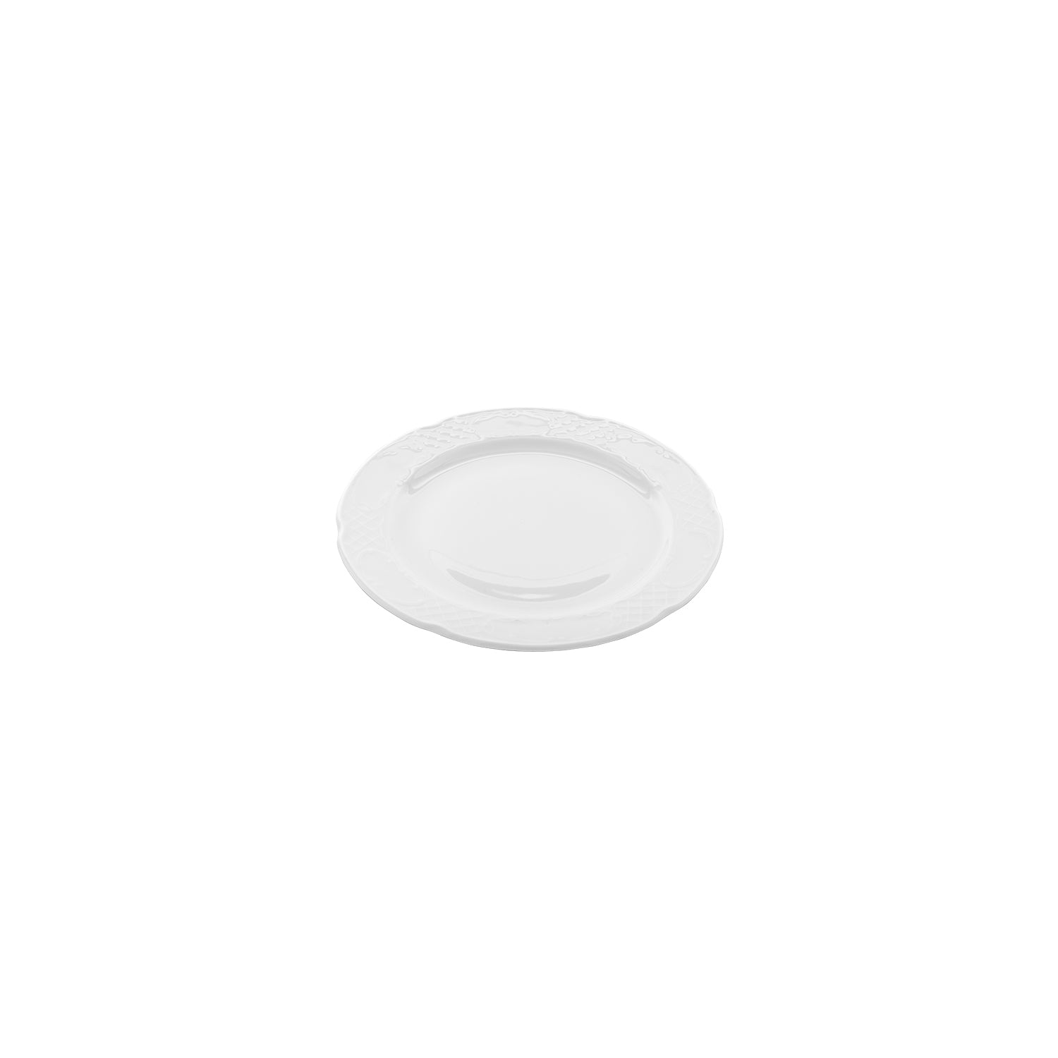 Flora dia.7.75" Round White Porcelain Plate (Set of 4)