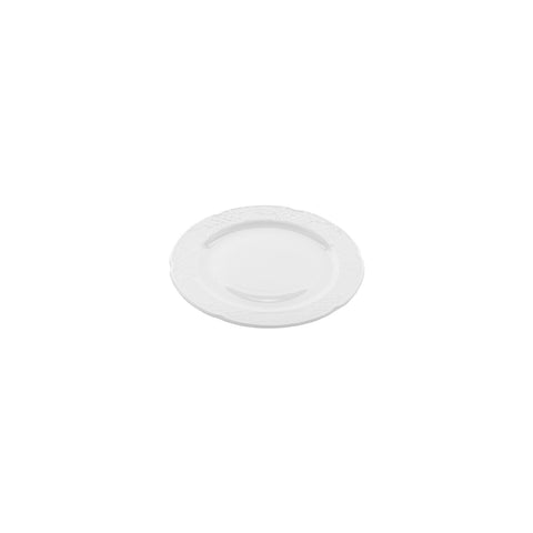 Flora dia.7.75" Round White Porcelain Plate (Set of 4)