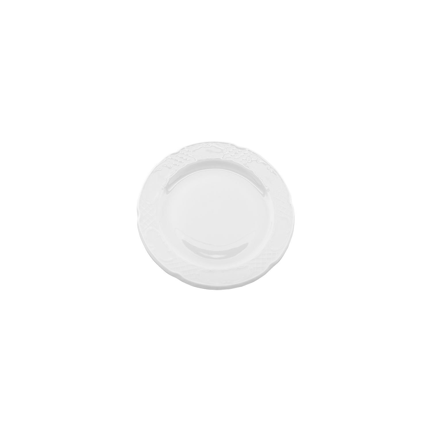 Flora dia.7.75" Round White Porcelain Plate (Set of 4)
