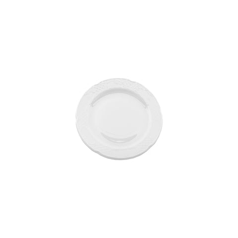 Flora dia.7.75" Round White Porcelain Plate (Set of 4)