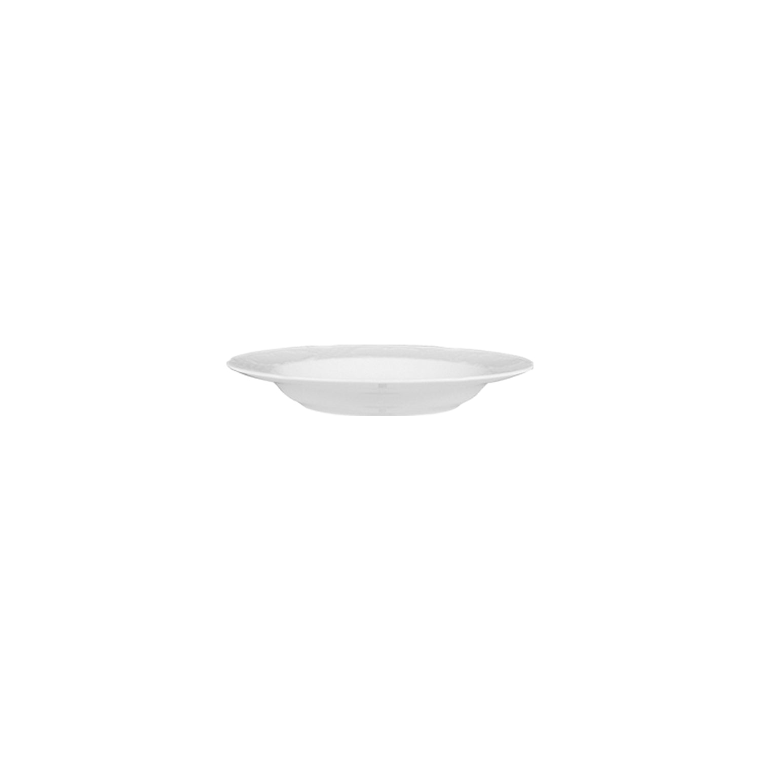 Flora dia.8.5" h:1.25" 8 oz. Round White Porcelain Deep Plate (Set of 4)
