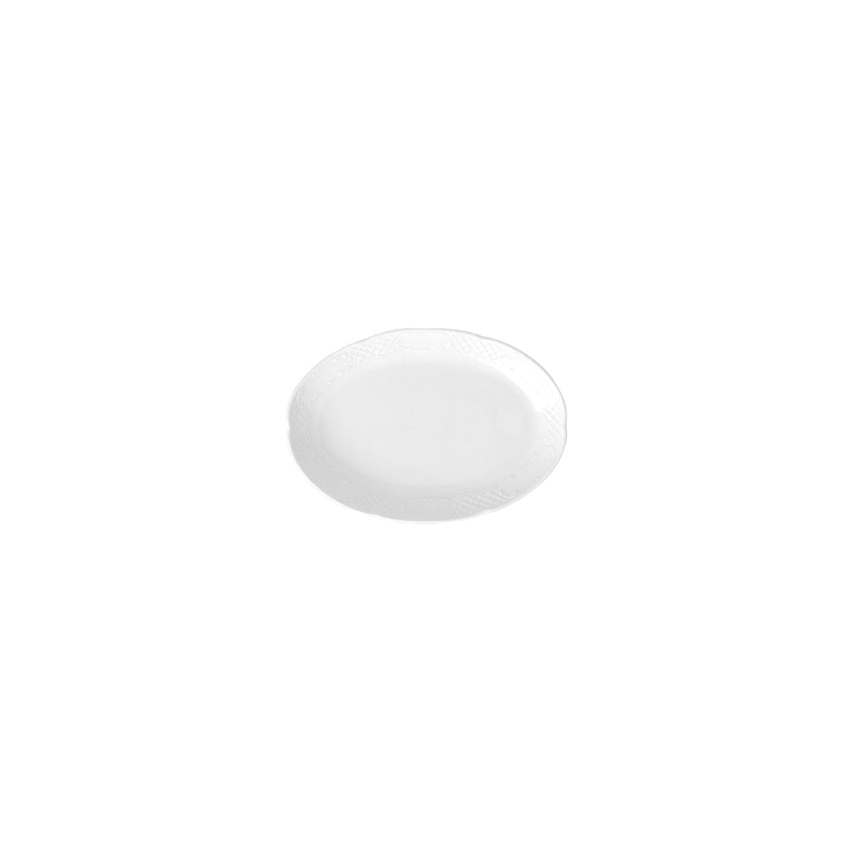 Flora 9" x 6" x h:1.25" Oval White Porcelain Platter (1 each)
