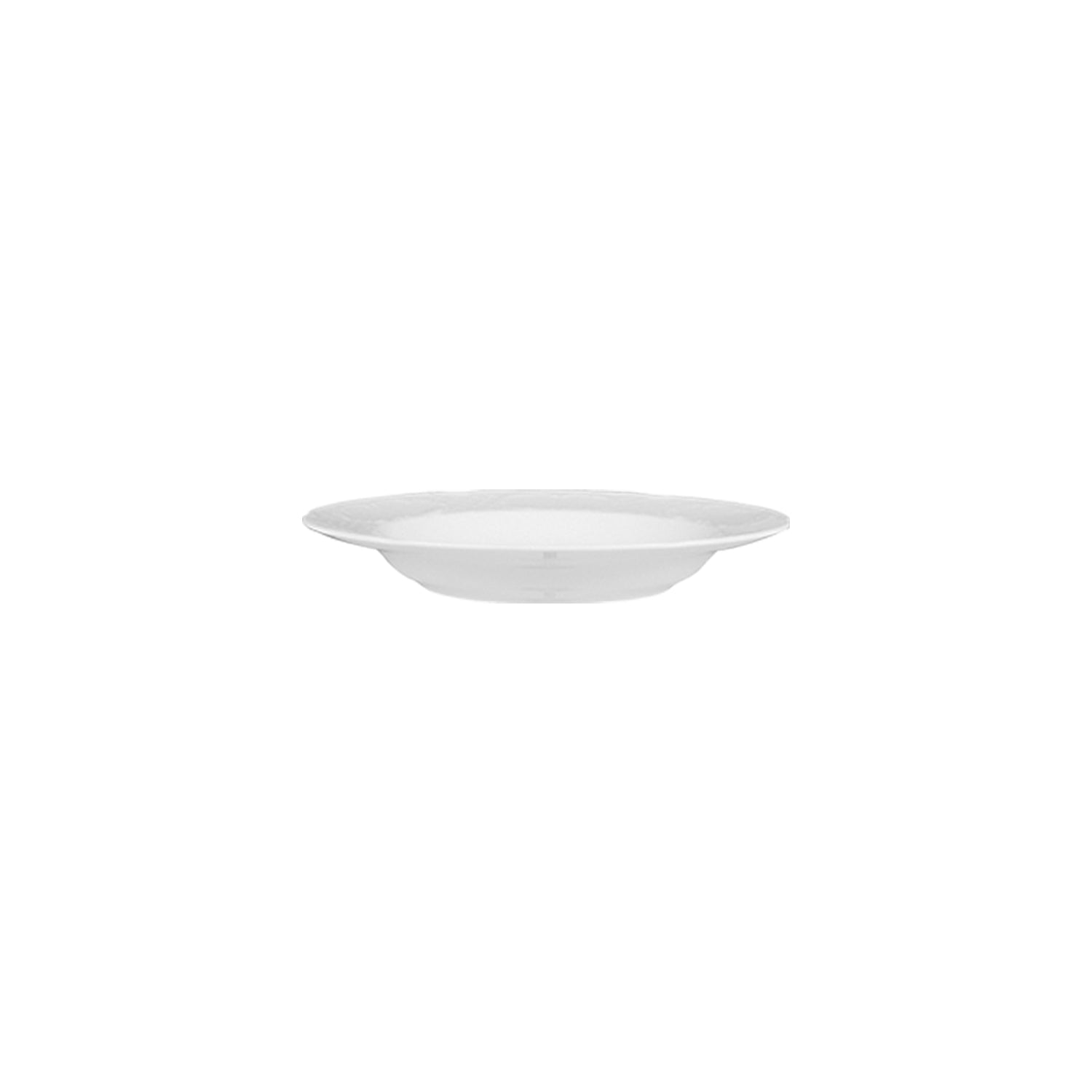 Flora dia.9.5" h:1" 13 oz. Round White Porcelain Deep Plate (Set of 4)