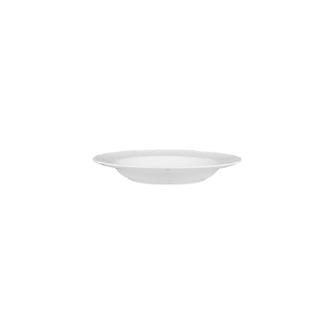 Flora dia.9.5" h:1" 13 oz. Round White Porcelain Deep Plate (Set of 4)