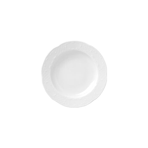 Flora dia.9.5" h:1" 13 oz. Round White Porcelain Deep Plate (Set of 4)