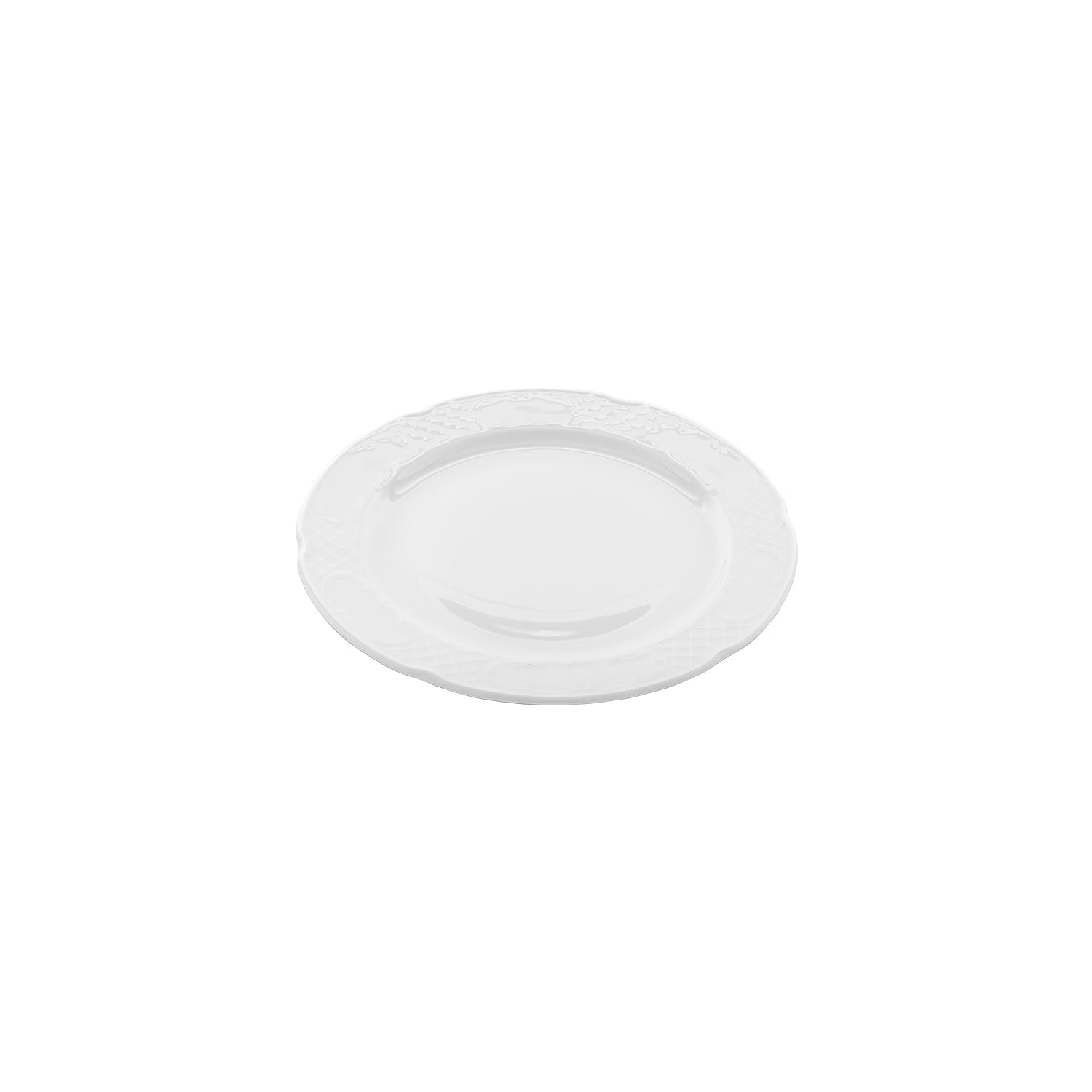 Flora dia.9.75" Round White Porcelain Plate (Set of 4)