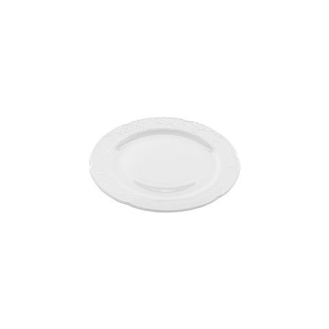 Flora dia.9.75" Round White Porcelain Plate (Set of 4)