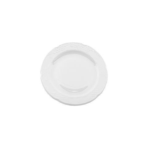 Flora dia.9.75" Round White Porcelain Plate (Set of 4)
