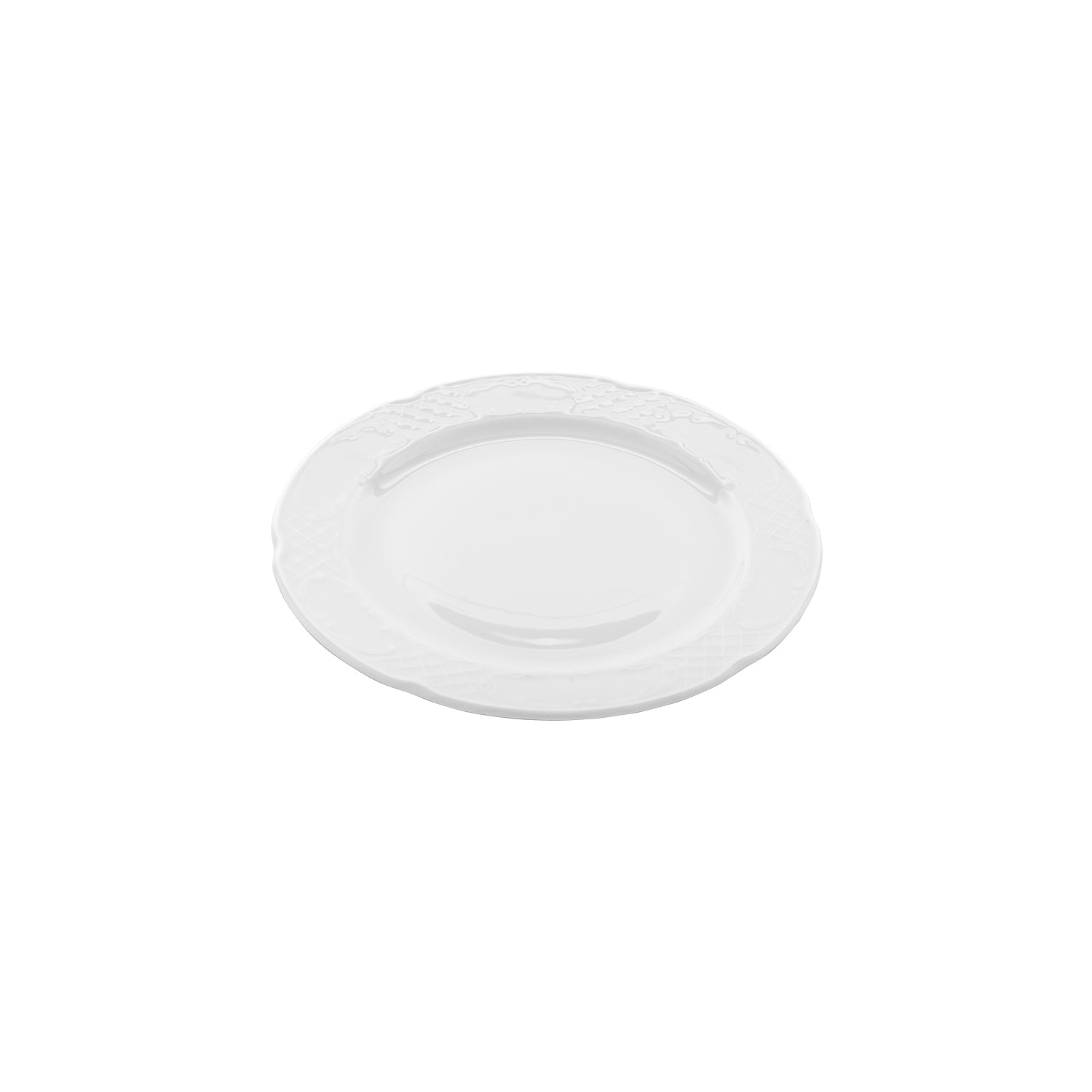 Flora dia.10.5" Round White Porcelain Plate (Set of 4)