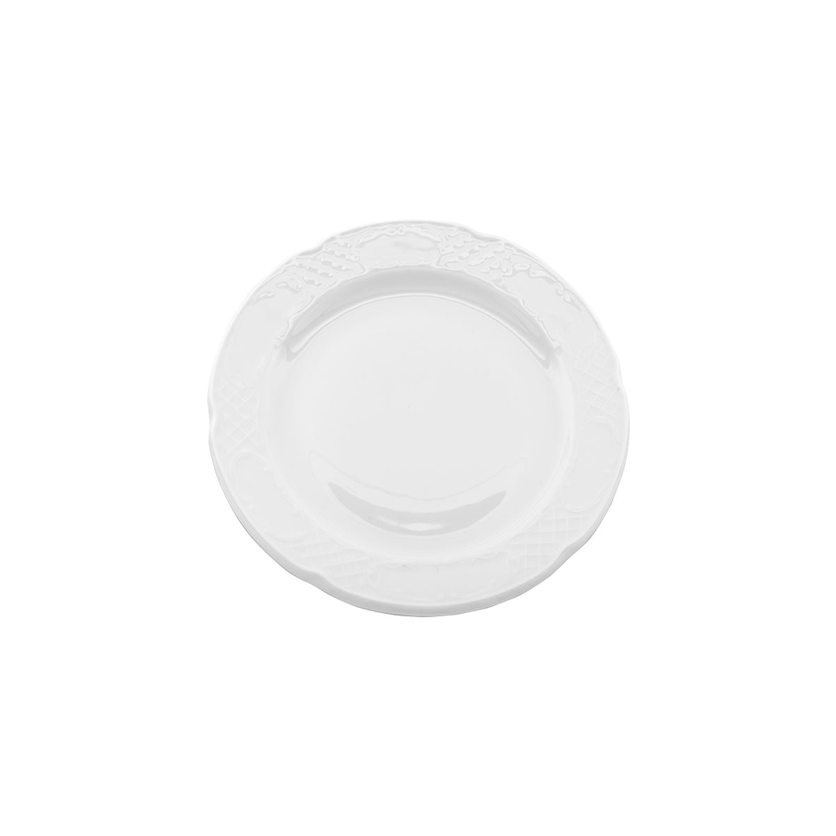 Flora dia.10.5" Round White Porcelain Plate (Set of 4)