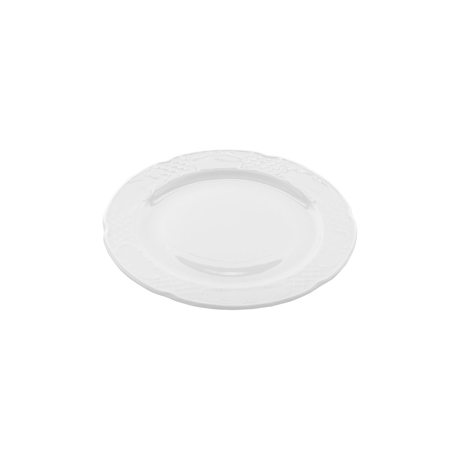 Flora dia.11.75" Round White Porcelain Plate (Set of 6)