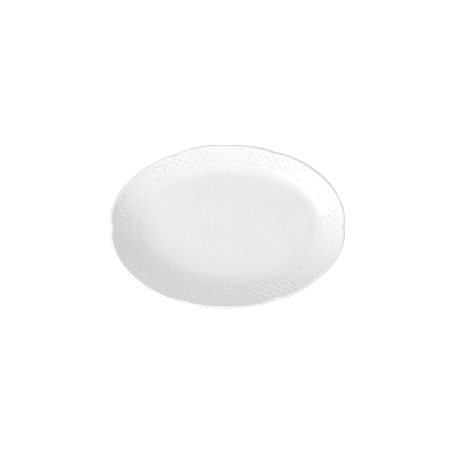 Flora 12.5" x 9" x h:1.5" Oval White Porcelain Platter (1 each)