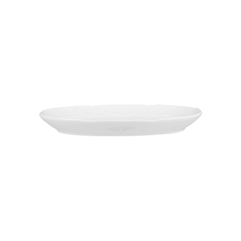 Flora 14.25" x 9.75" x h:1.25" Oval White Porcelain Platter (1 each)