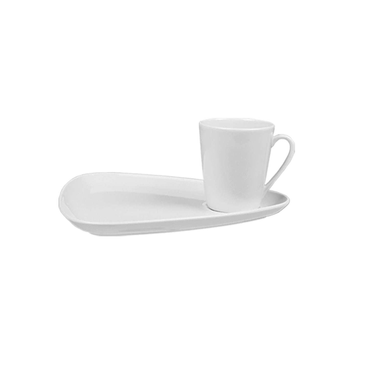 Delta-Coupe 8.75" x 10" Triangle White Porcelain Plate (Set of 4)