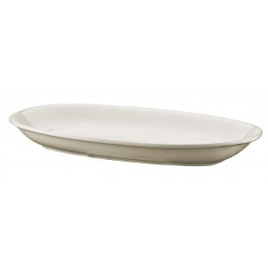 Bonna China Gourmet 7.5" x 4.25" x h:1" Oval Warm White Porcelain Platter (Set of 2)