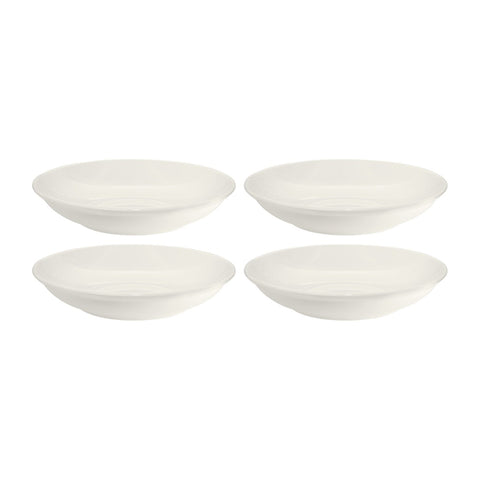 Bonna China Gourmet dia.8" h:1.5" 17 oz. Round Warm White Porcelain Bowl (Set of 4)