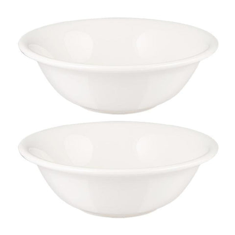 Bonna China Gourmet dia.8" h:2.5" 30 oz. Round Warm White Porcelain Bowl (Set of 2)