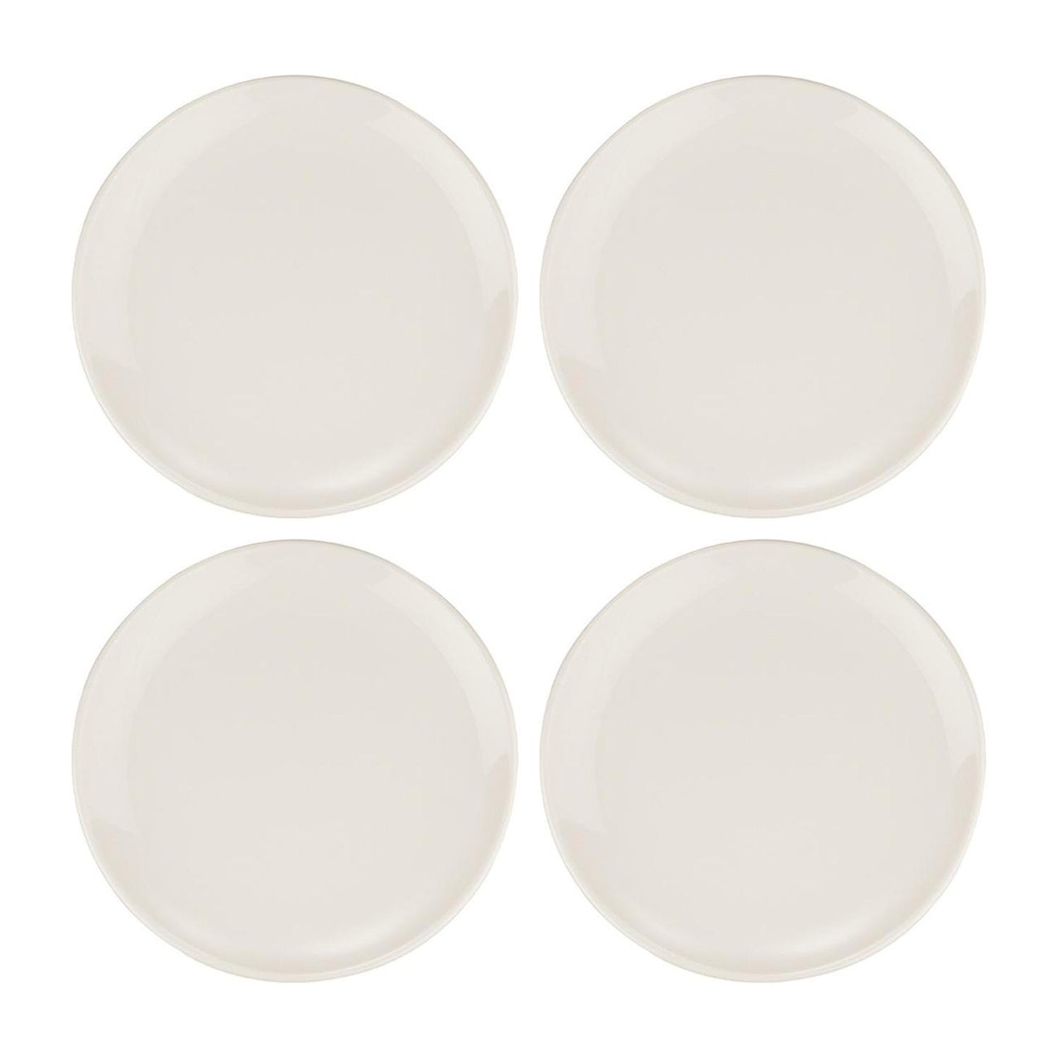 Bonna China Gourmet dia.8.25"  Round Warm White Porcelain Plate (Set of 4)