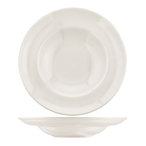 Bonna China Gourmet dia.9.5" h:2" 14 oz. Round Warm White Porcelain Bowl (Set of 2)