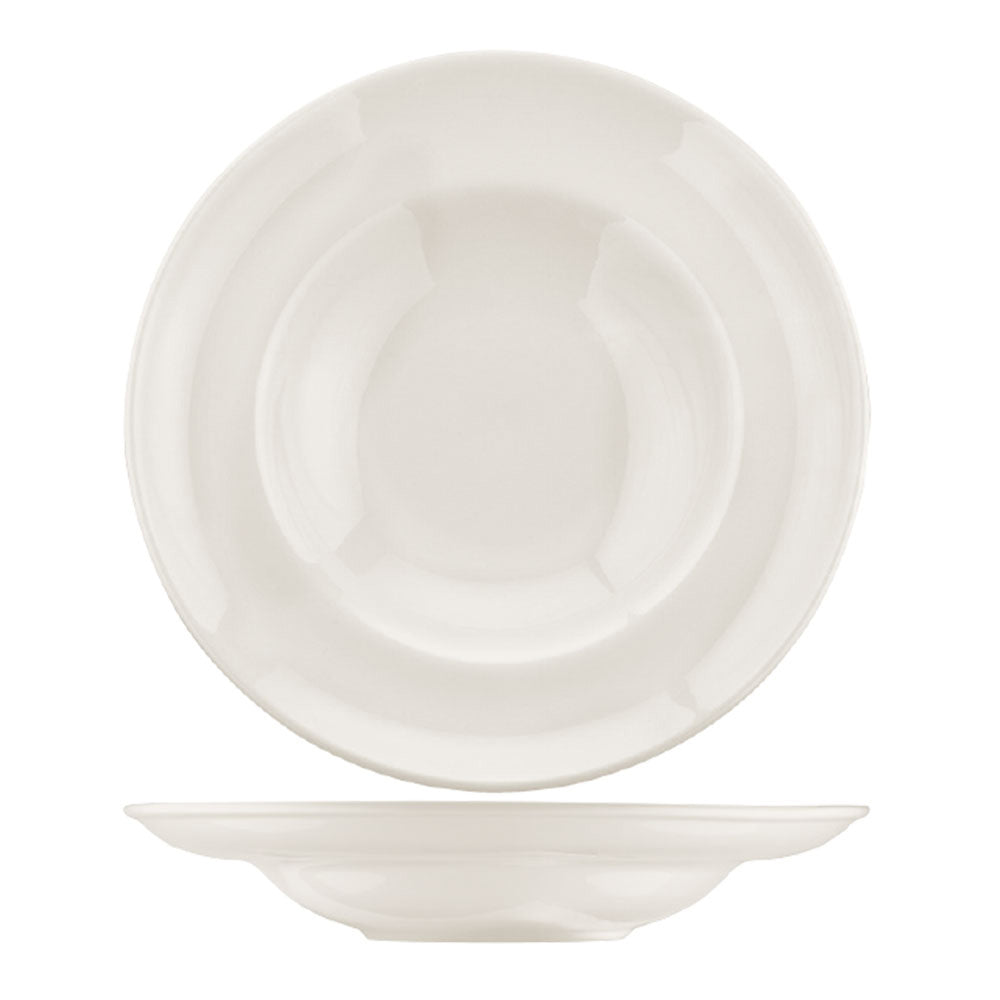 Bonna China Gourmet dia.11.75" h:2.5" 19 oz. Round Warm White Porcelain Bowl (Set of 2)