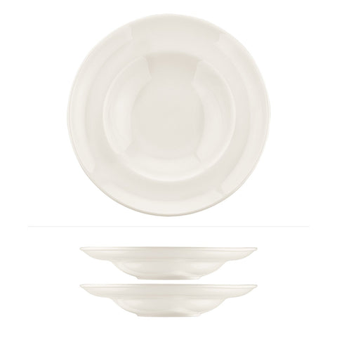 Bonna China Gourmet dia.11.75" h:2.5" 19 oz. Round Warm White Porcelain Bowl (Set of 2)