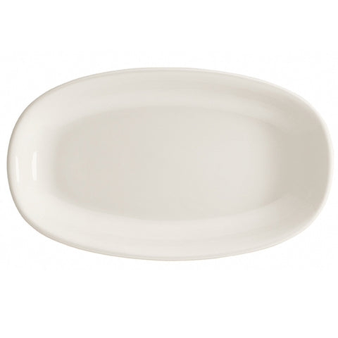 Bonna China Gourmet 13" x 7.5" x h:1.5" Oval Warm White Porcelain Platter