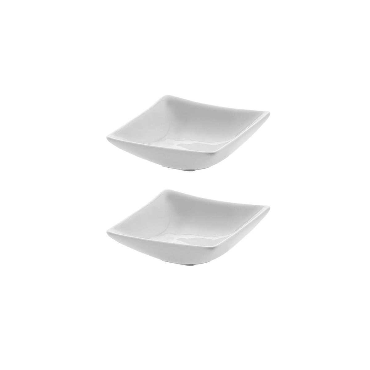 Hong Kong 3.25" x 3.25" Rectangular White Porcelain Sectional Plate (Set of 2)