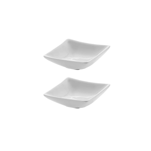 Hong Kong 3.25" x 3.25" Rectangular White Porcelain Sectional Plate