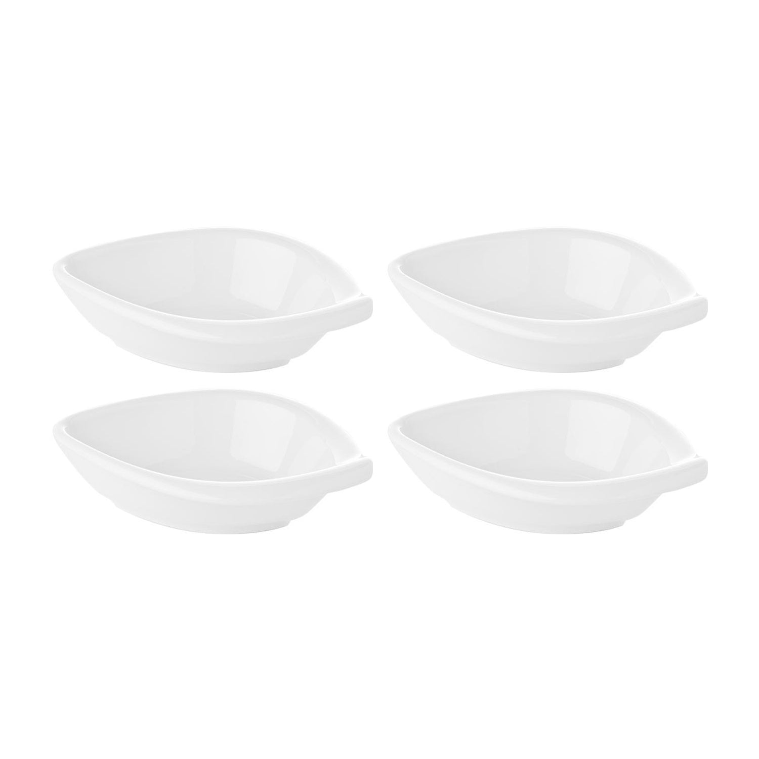 Porcelain Hawaii 7.5" x 6" x h:2" 10 oz. Oval White Porcelain Bowl (Set of 4)