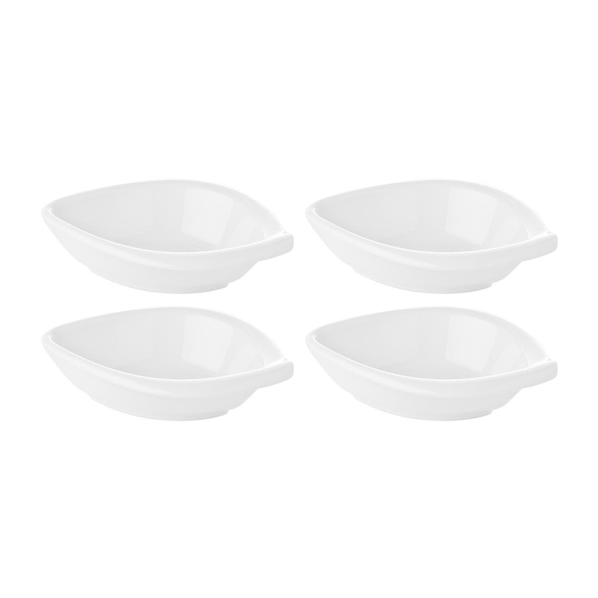 Porcelain Hawaii 7.5" x 6" x h:2" 10 oz. Oval White Porcelain Bowl (Set of 4)