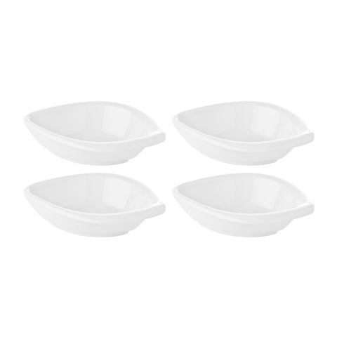 Porcelain Hawaii 7.5" x 6" x h:2" 10 oz. Oval White Porcelain Bowl (Set of 4)