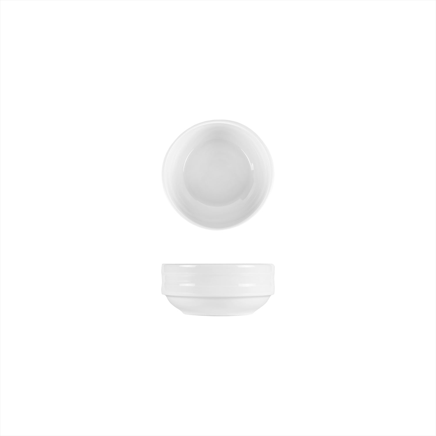 Porcelain Lizbon dia.4.75" h:2" 13 oz. Round White Porcelain Bowl (Set of 4)