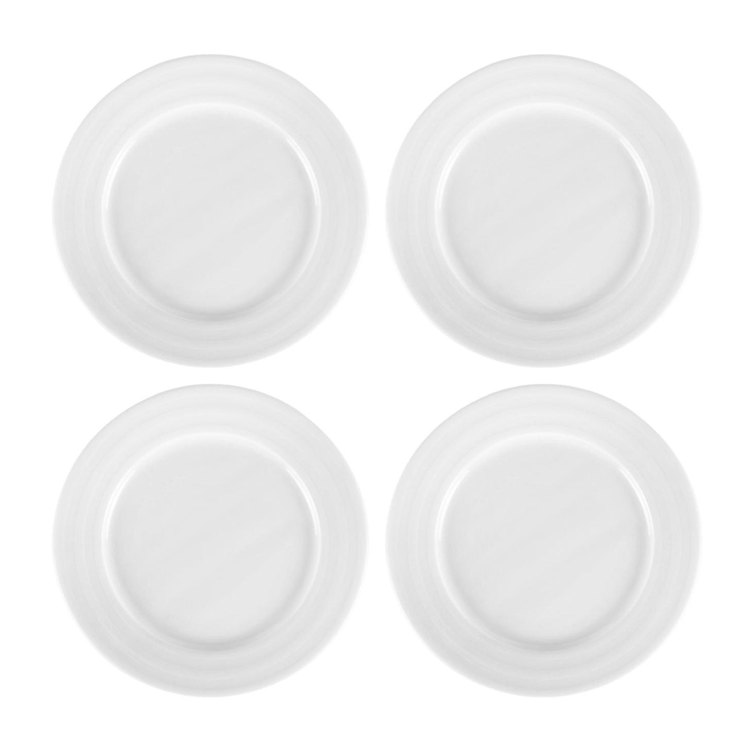 Porcelain Lizbon dia.7" Round White Porcelain Plate (Set of 4)