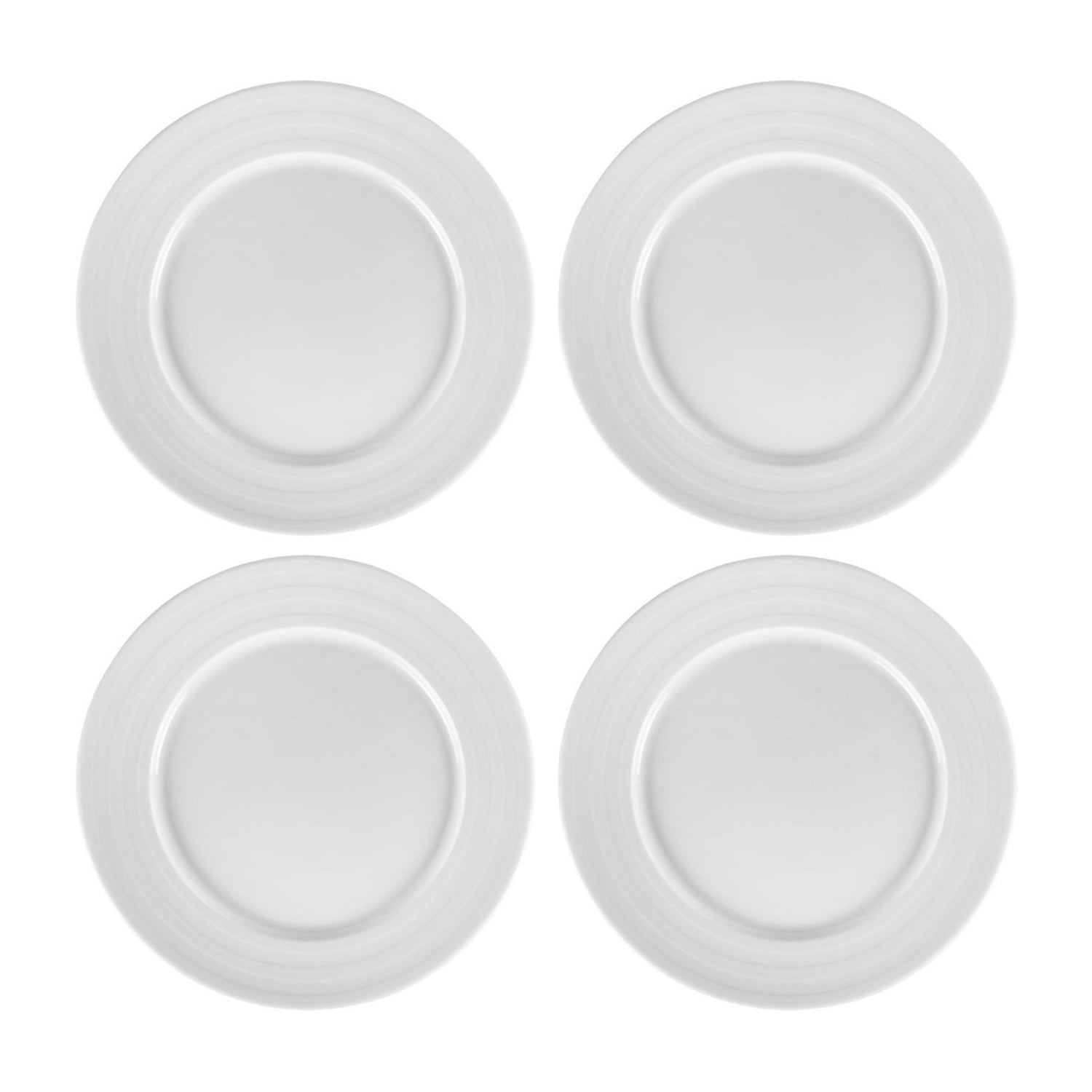 Porcelain Lizbon dia.11.75" Round White Porcelain Plate (Set of 4)