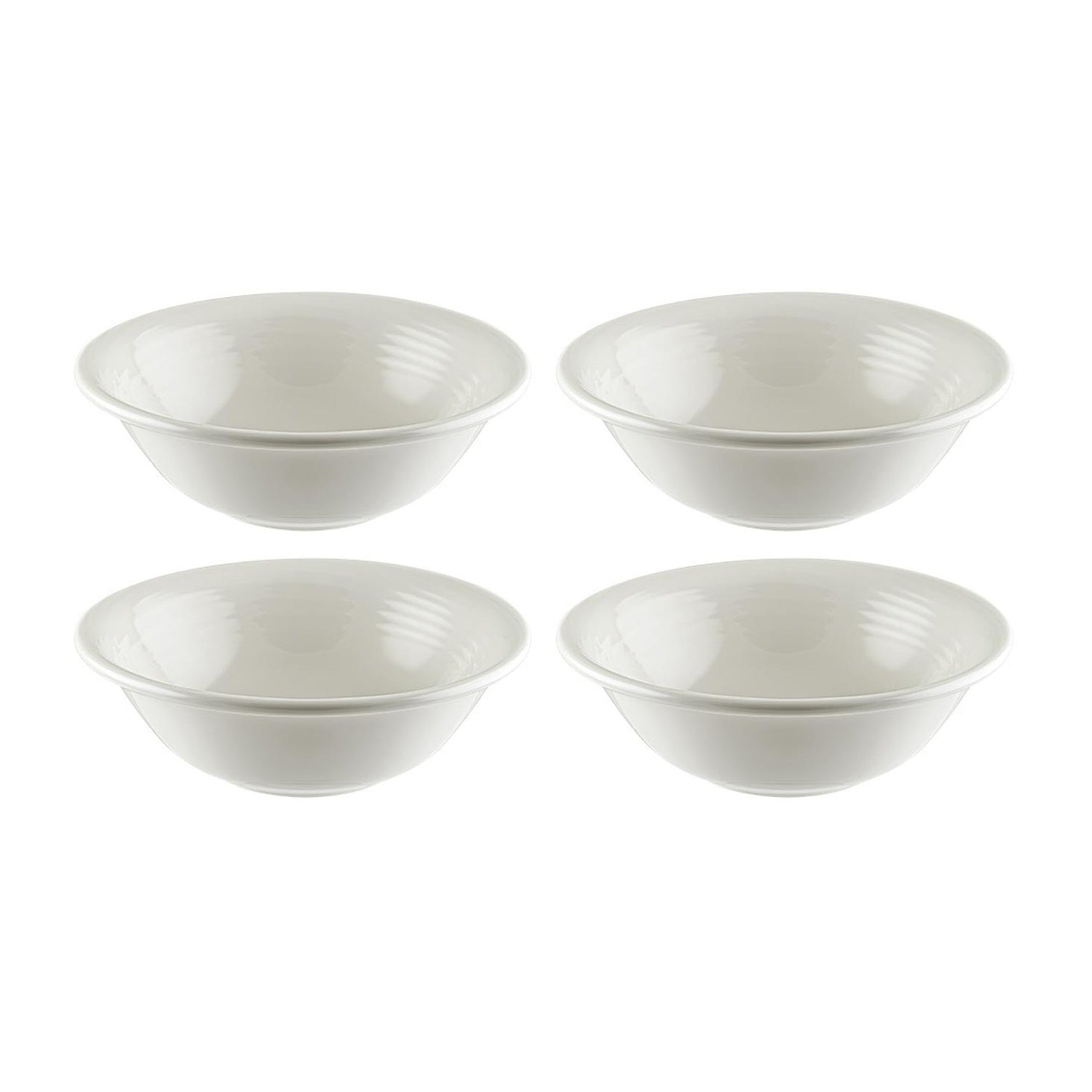 Bonna China Loop dia.6.25" h:2" 13 oz. Round Warm White Porcelain Bowl (Set of 4)
