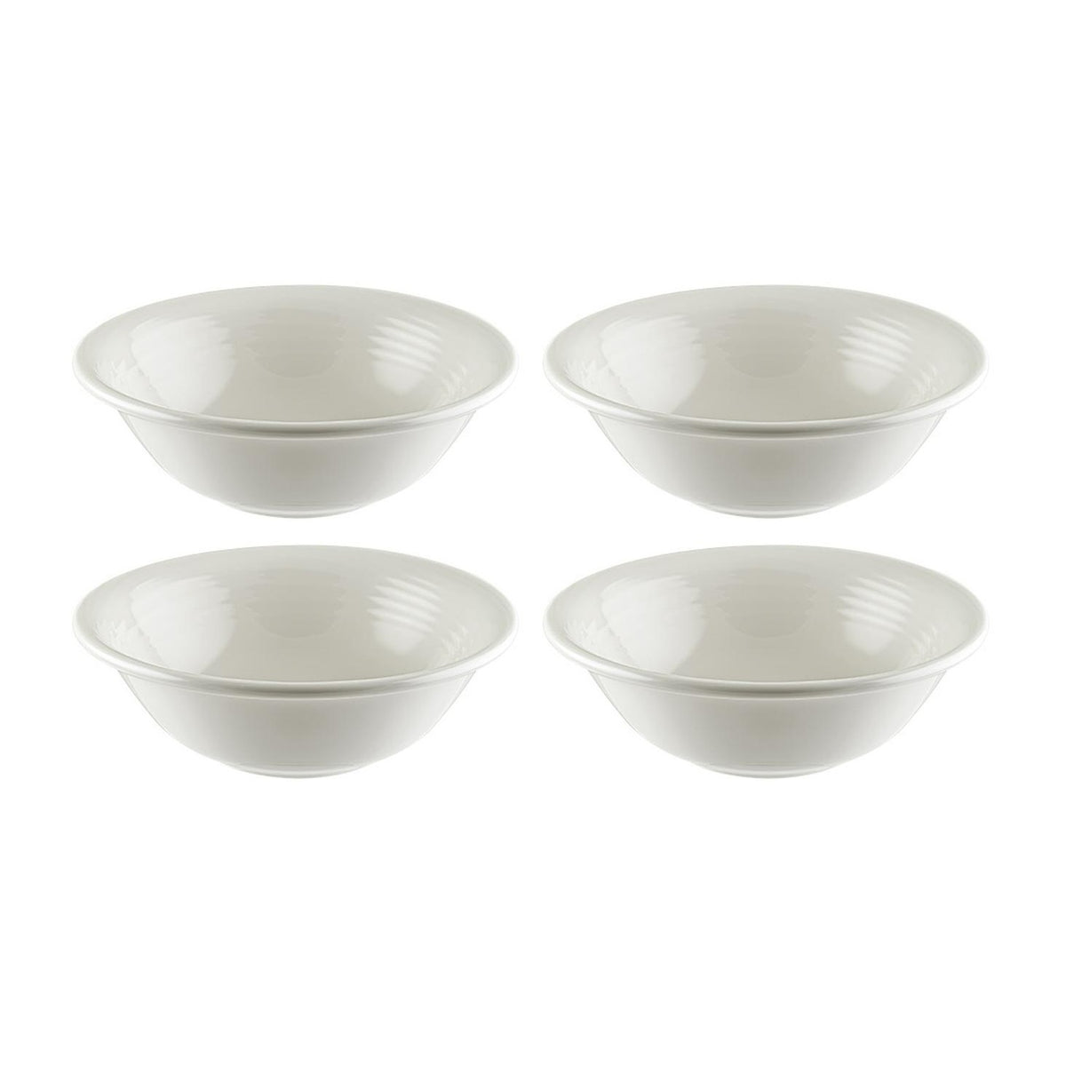 Bonna China Loop dia.6.25" h:2" 13 oz. Round Warm White Porcelain Bowl (Set of 4)